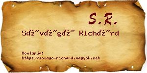 Sóvágó Richárd névjegykártya